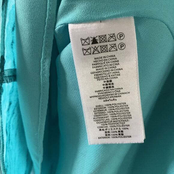 Michael Michael Kors Women's Dress Size 4 Long Sleeve Turquoise Round Neck - Picture 4 of 6